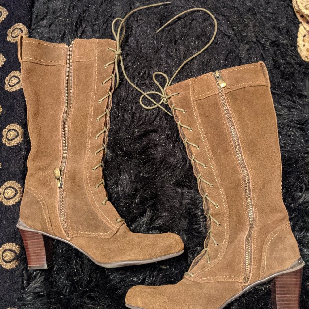Chocolate Brown Suede Boots